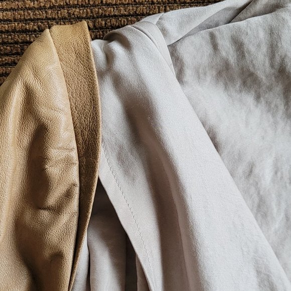 RUDSAK, one of a kind leather jacket, size M, coffe blend collors - Picture 6 of 15